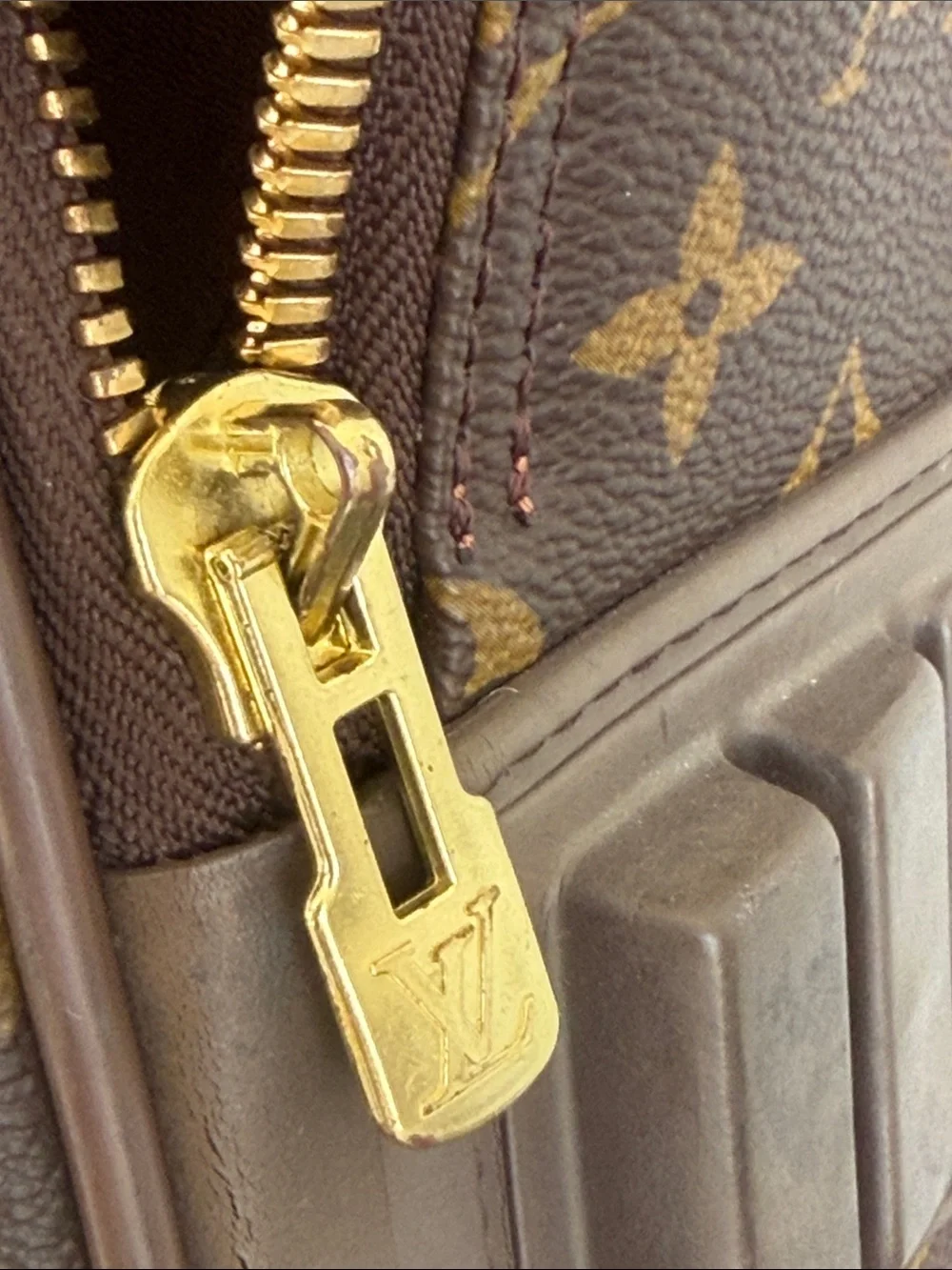 Louis Vuitton Monogram Rolling Carry-On in Brown and Tan
